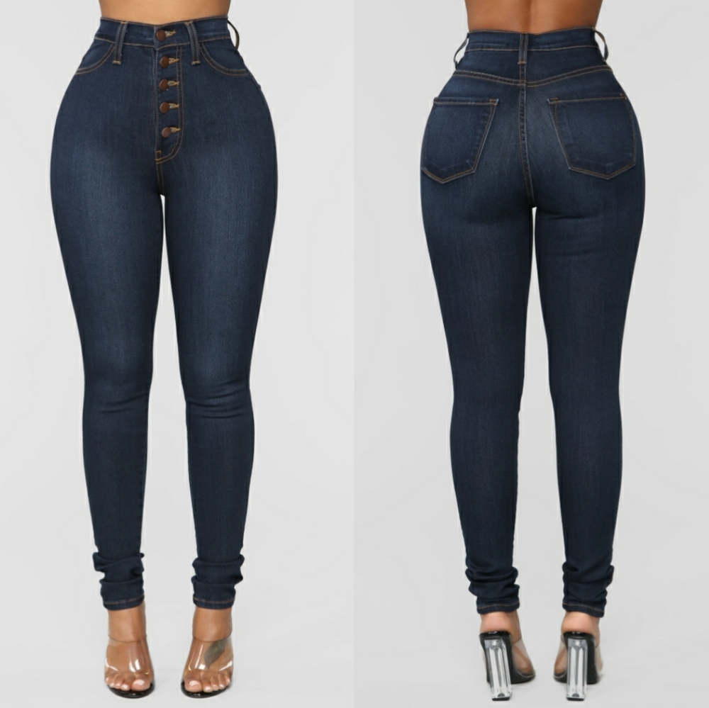 Button Fly Skinny Jeans